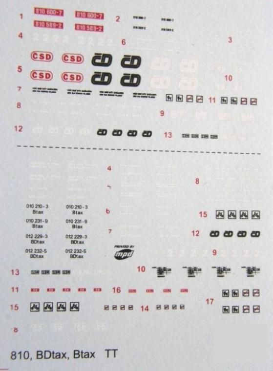 M 810 ČSD, BDtax, Btax ČSD