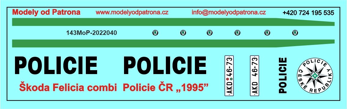 Škoda Felicia combi Policie ČR Modely od Patrona
