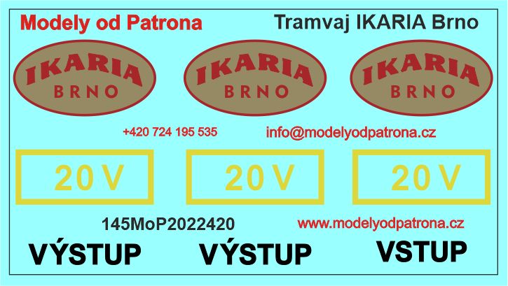 Tramvaj IKARIA Brno Modely od Patrona
