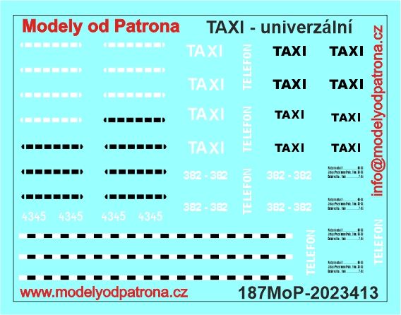 TAXI - univerzální (Škoda 1201, 1203, …...) Modely od Patrona