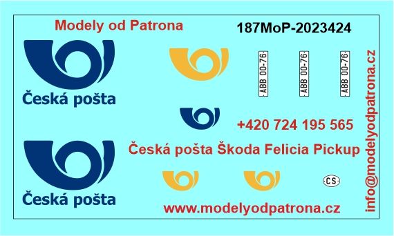 ČESKÁ POŠTA Škoda Felicia Pickup Modely od Patrona