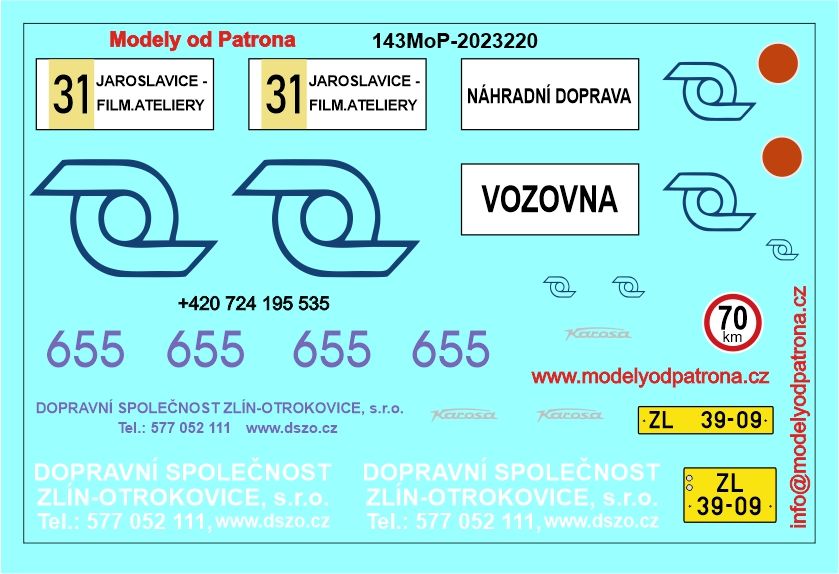 Dopravní společnost Zlín-Otrokovice, s.r.o. Modely od Patrona