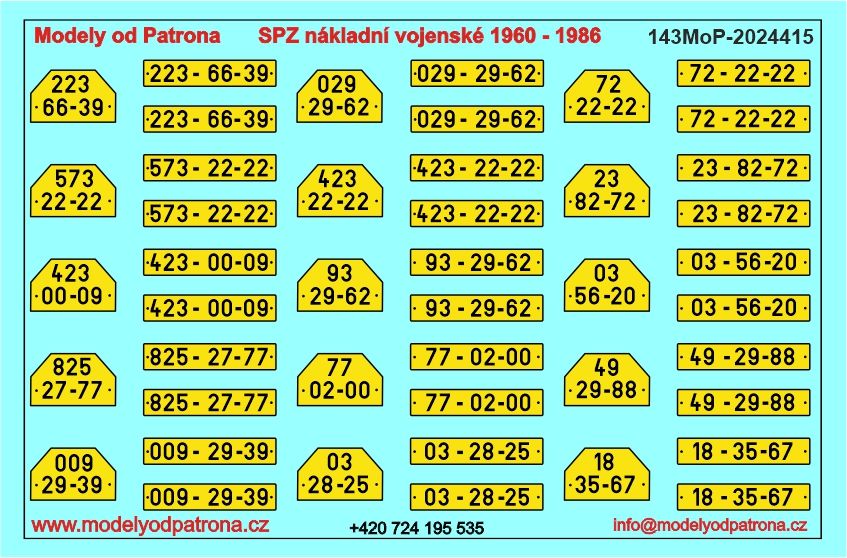 SPZ nákladní vojenské Modely od Patrona