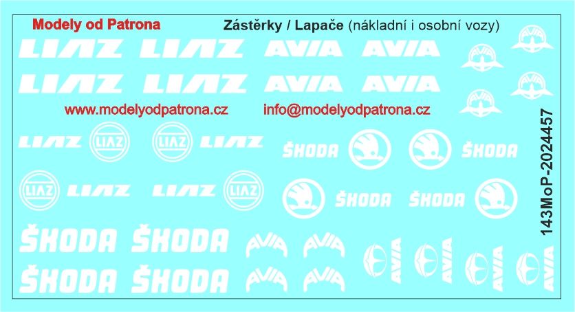 Zástěrky loga nákladní LIAZ / Škoda / Avia Modely od Patrona