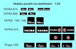 Zástěrky loga nákladní Tatra / Praga Modely od Patrona