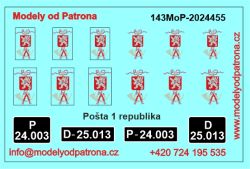 Znak pošty 1 republika + SPZ Modely od Patrona