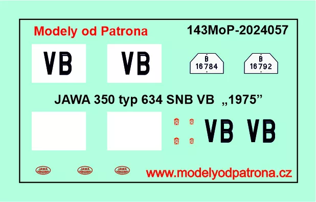 JAWA 350 typ 634 VB Modely od Patrona