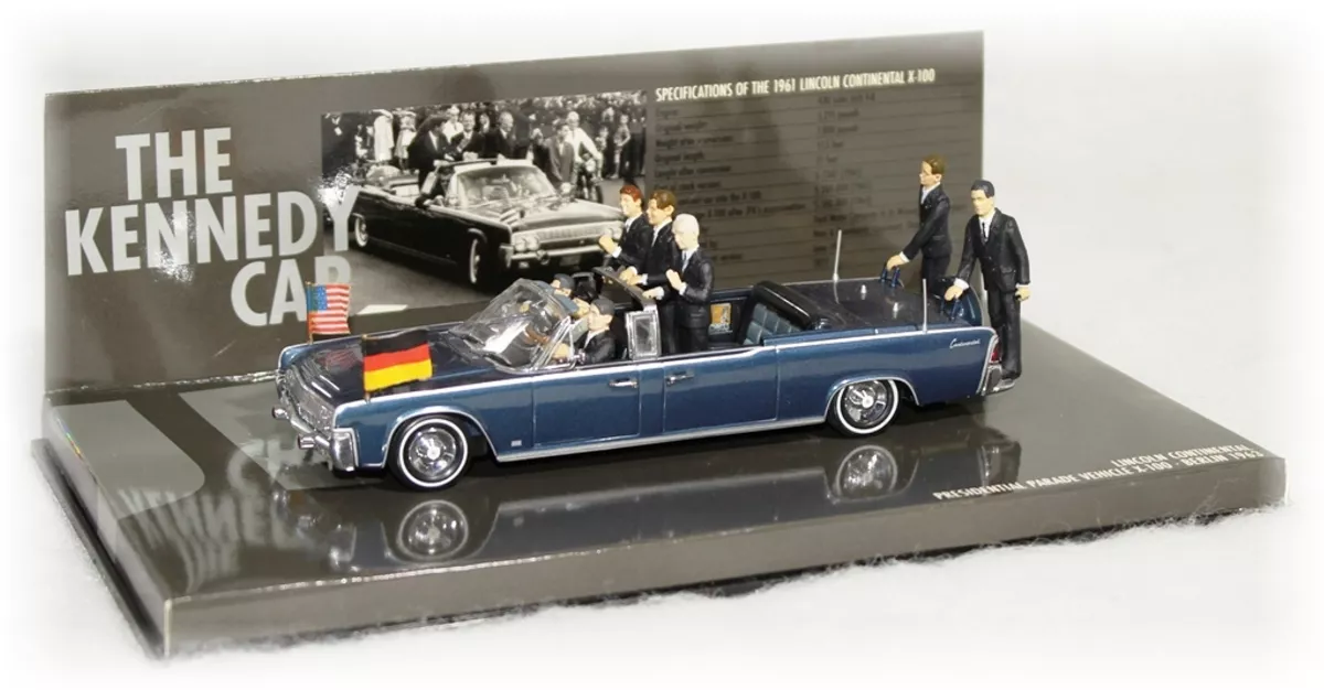 Lincoln Continental Presidential Car Berlin 1963 - Kennedy, Brandt, Adena Minichamps