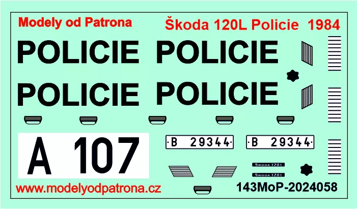 Škoda 120L Policie Modely od Patrona