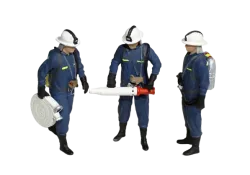 Hasič s hadicí a dýchacím přístrojem F4M