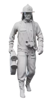 Hasič s hadicí a dýchacím přístrojem SATURN S7 Modely od Patrona