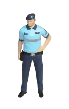 Hlídka POLICIE ČR - s baretem jedna ruka v bok