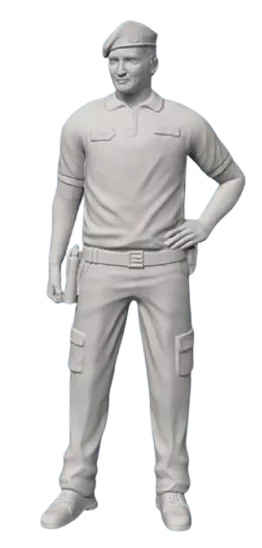 Hlídka POLICIE ČR - s baretem jedna ruka v bok F4M