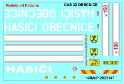 Potisky na hasičský vůz CAS 32 OBECNICE