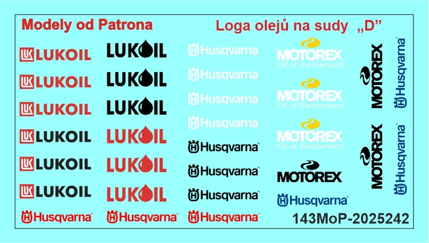 Loga olejů na sudy Modely od Patrona
