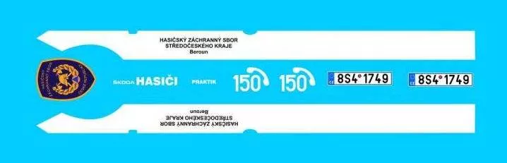 Potisky na hasičský vůz Škoda Praktik HZS Středočeského kraje Beroun MoP