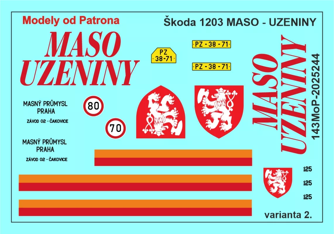 Škoda 1203 MASO - UZENINY Modely od Patrona