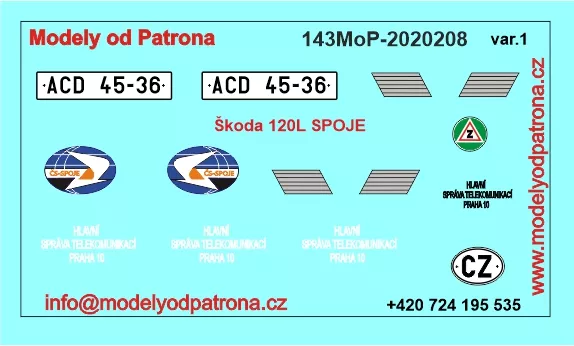 Škoda 120L Spoje Modely od Patrona