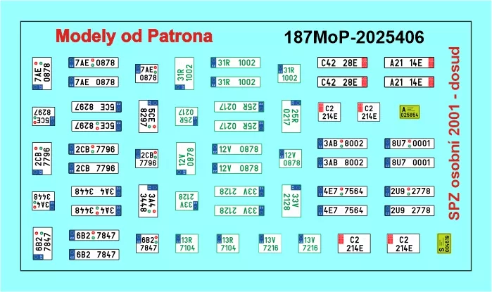 SPZ osobní 2001 - ……. Modely od Patrona