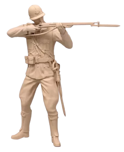 Strážmistr četnictva při střelbě s karabinou M.95 F4M