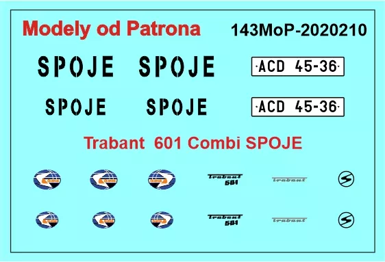 Trabant 601 combi Spoje Modely od Patrona