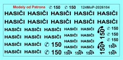 Hasiči + 150 - nápisy  (černé menší)