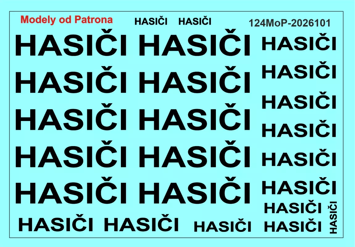 Hasiči + 150 - nápisy (černé velké) MoP