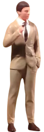 Muž v obleku, bílé košili a kouří Modely od Patrona