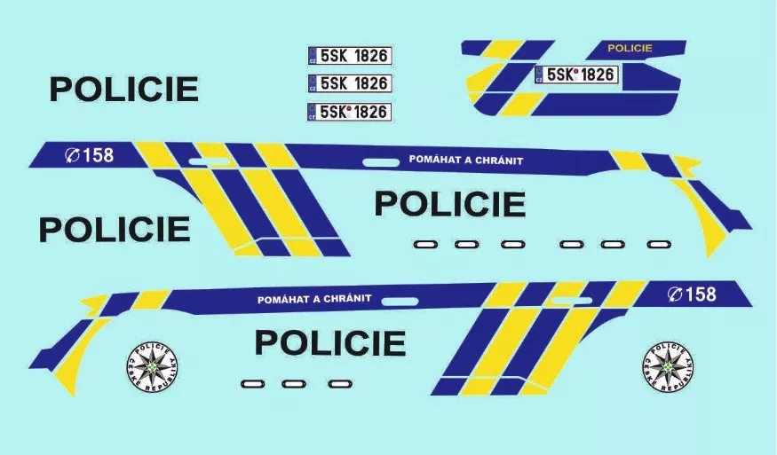 Potisky na vůz Škoda Superb Combi III Policie ČR MoP