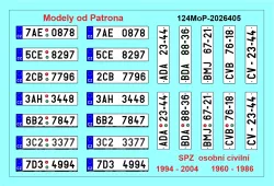 SPZ  osobní civilní   1960 -1986 + 1994 - 2004