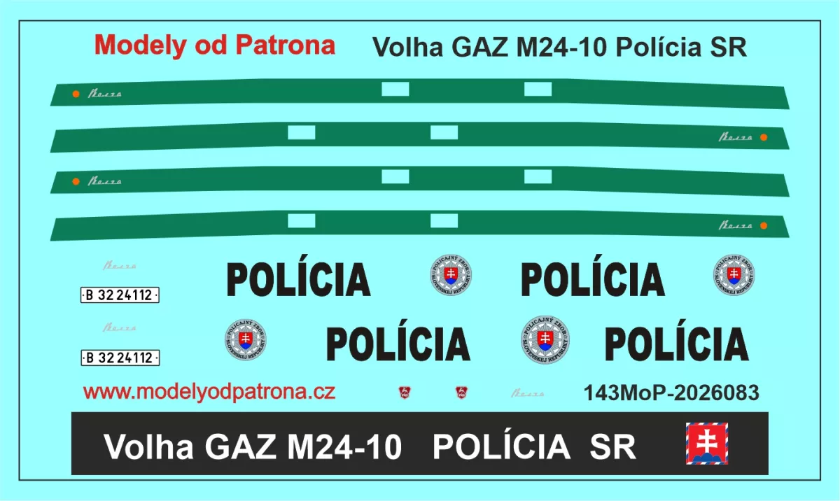 Volha GAZ M24-10 Polícia SR Modely od Patrona