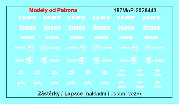 Zástěrky loga nákladní LIAZ / Škoda / Avia Modely od Patrona