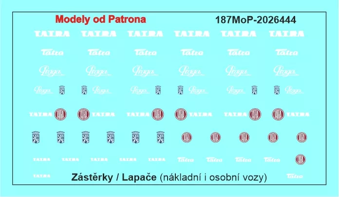 Zástěrky loga nákladní Tatra / Praga Modely od Patrona