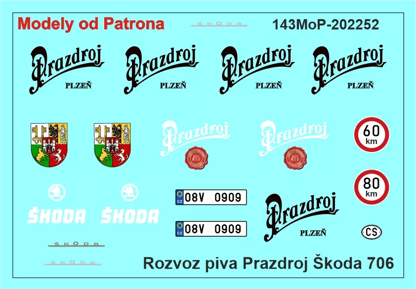 Rozvoz piva Prazdroj Škoda 706 Modely od Patrona