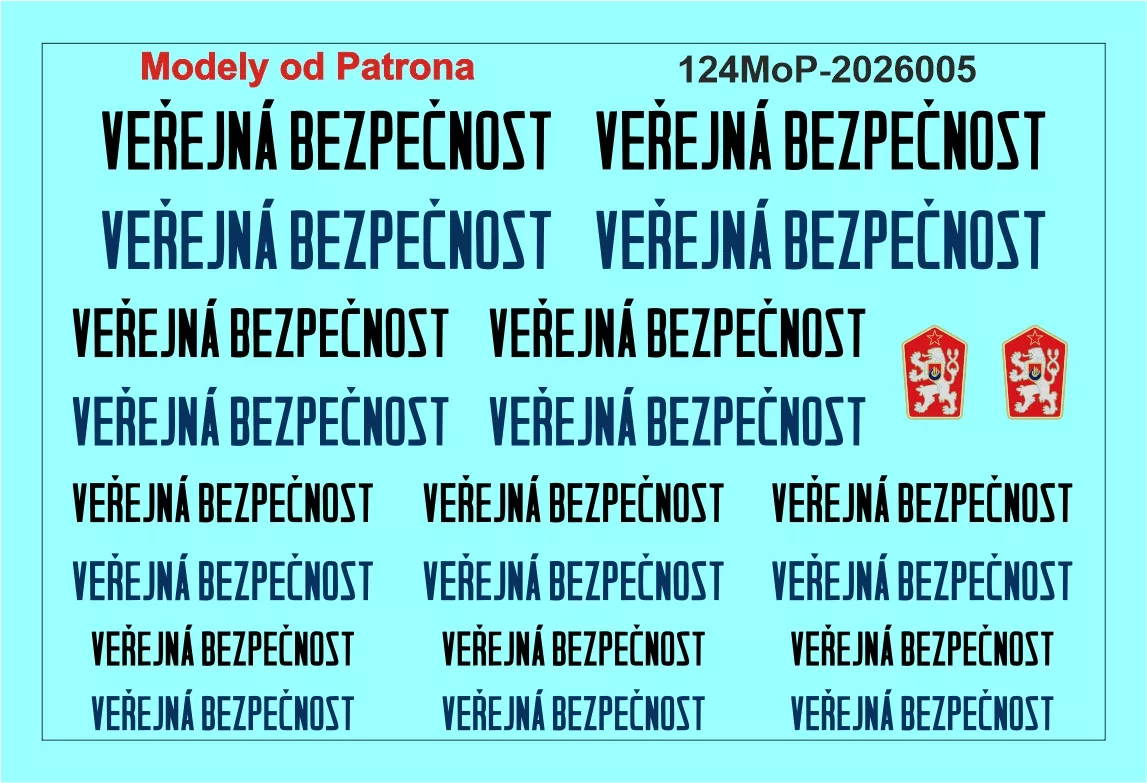 VEŘEJNÁ BEZPEČNOST nápisy MoP