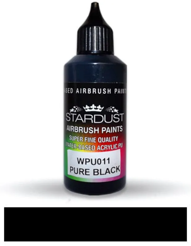 Stardust Airbrush PU 1K RC Art barva PURE BLACK - Čistá černá Stardust Colors